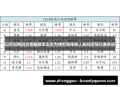 以欧冠两回合策略赔率走势为线索临场换人如何改写比赛命运